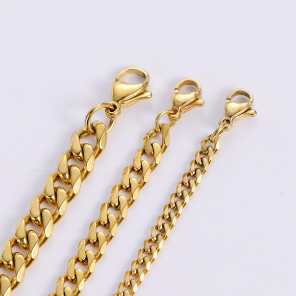 New 11mm 18k Gold plated Miami Cuban link geometric hip hop chain NECKLACE Gift - Picture 7 of 7